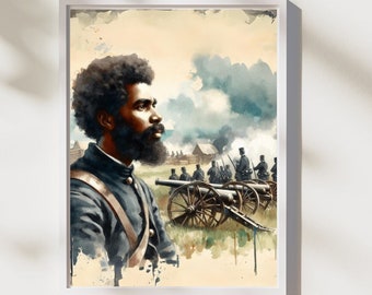 Civil War Soldier Wall Art, Watercolor Print: American History Wall Art, Office Decor, Living Room Print (Digital Download) #WA31