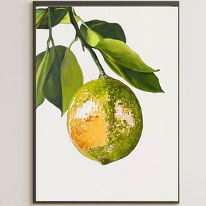 Diskokugel Lime Kunstdruck - Modernes Design für die Küche (Digitaler Download) # BC86