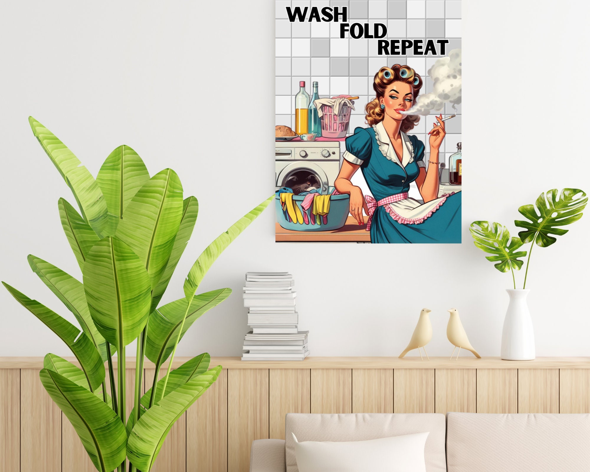 1950s Laundry Room Art: Retro Housewife Print (digital Download) #WA42 ...