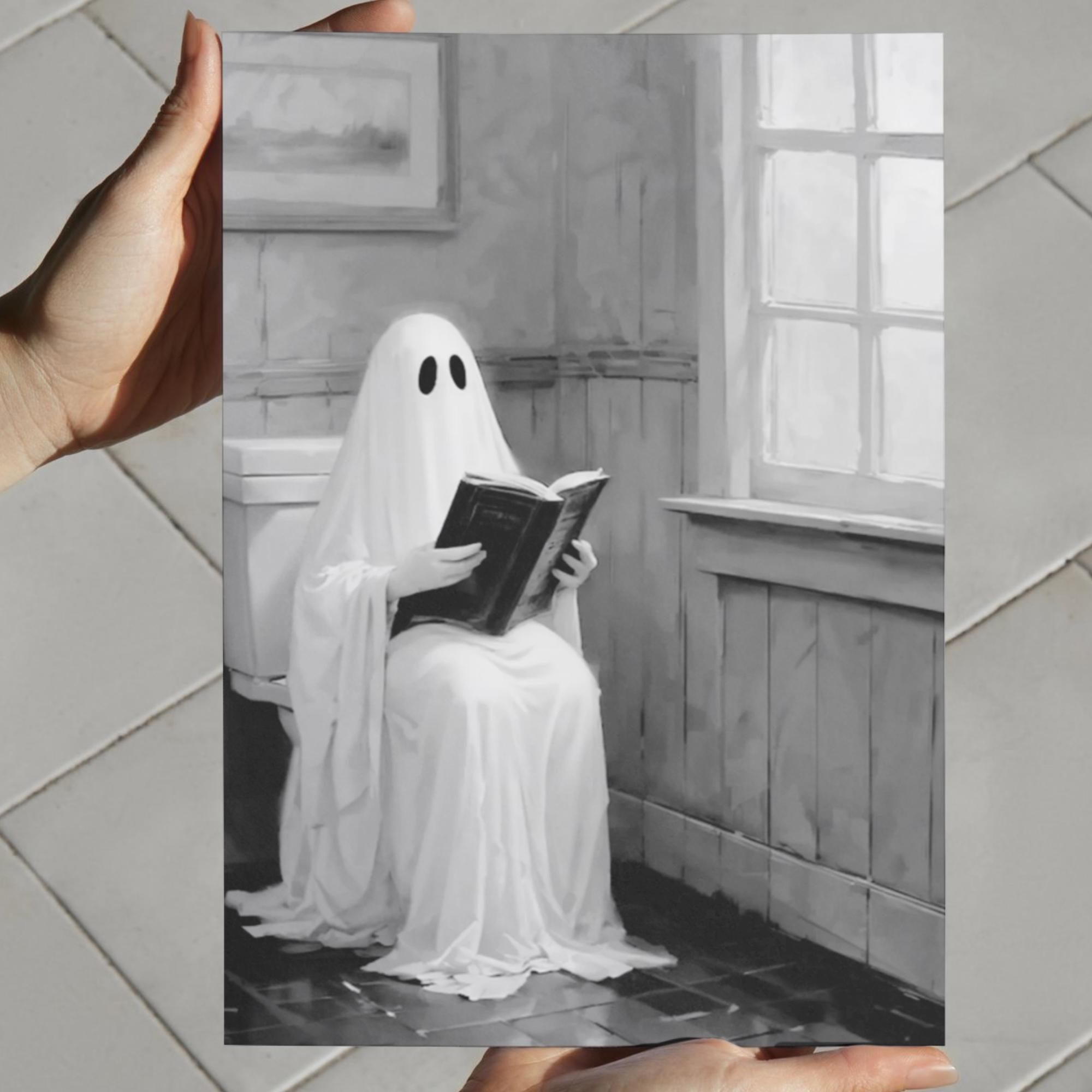 YFCLDPH Presents Ghost on Toilet Dark Academia, decorazione artistica