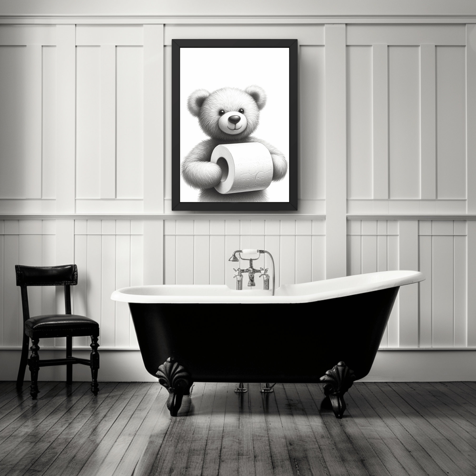 Carino Orsetto Clipart In Bianco E Nero SVG, Vettoriale, image size:2000x2000