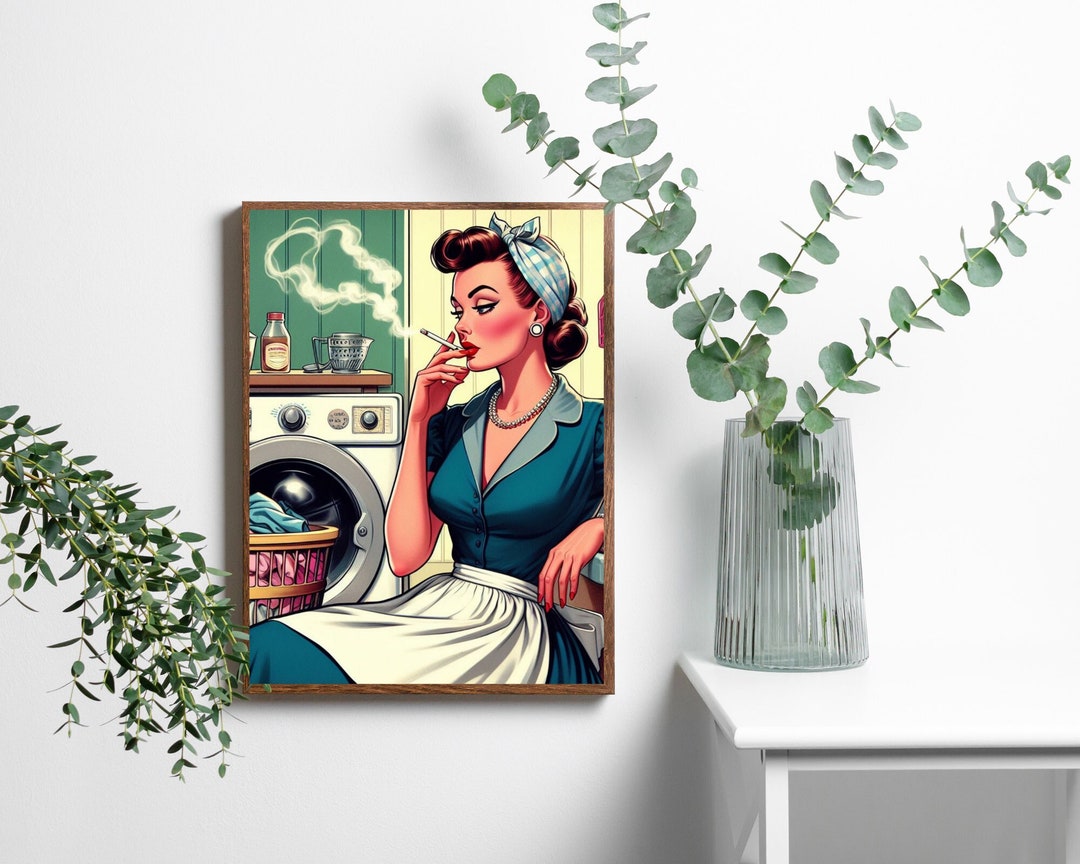 1950s Laundry Day Art: Retro Housewife Print (digital Download) #WA27 ...