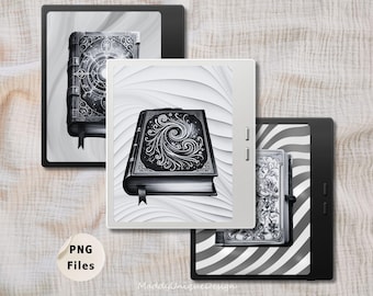 Boox Go 7 & Boox Page Lockscreens, Dark Fantasy eReader Background, Boox Wallpapers, Mystical BW Screensavers (PNG Instant Download)