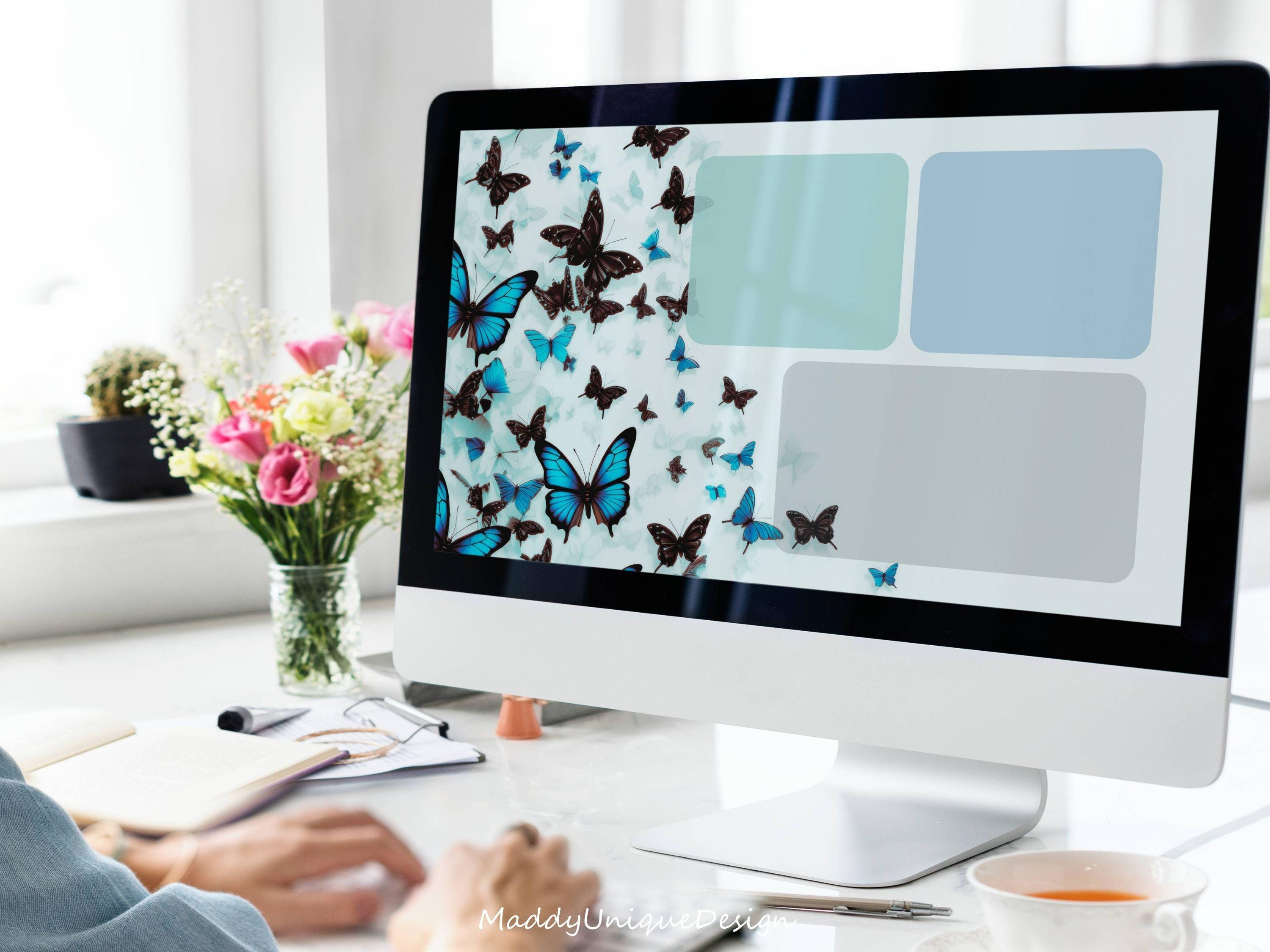 Butterfly Desktop Organizer Wallpaper Set for Computer and Laptop ...