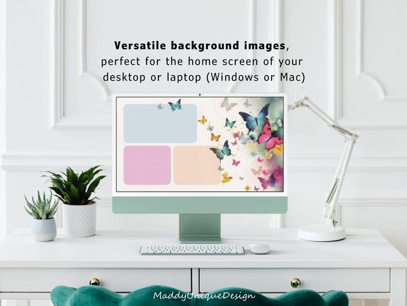 Butterfly Desktop Organizer Wallpaper Set for Computer and Laptop ...