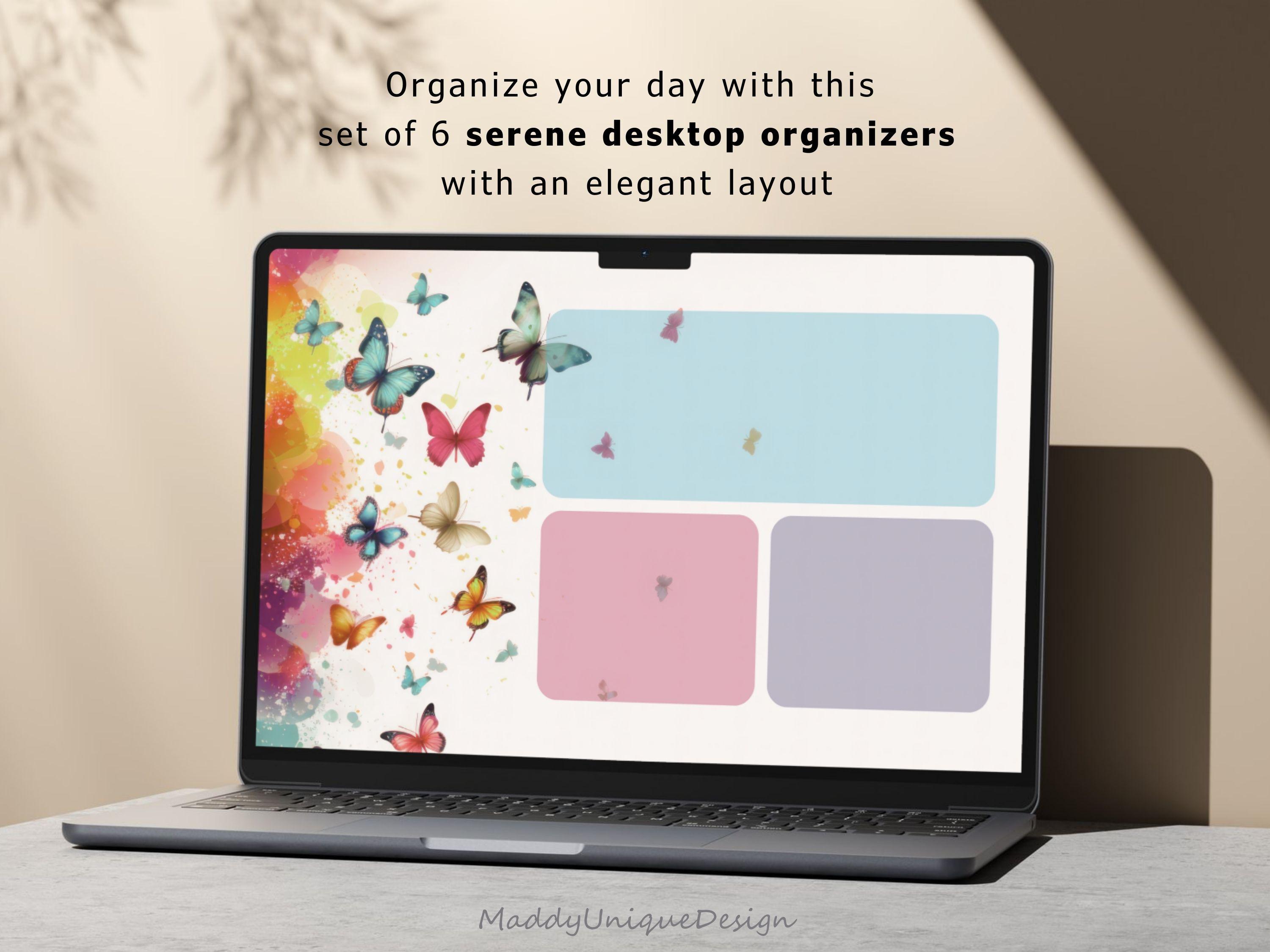 Butterfly Desktop Organizer Wallpaper Set for Computer and Laptop ...