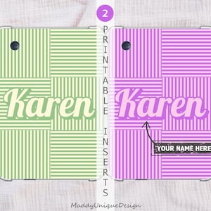 2 Kobo Case Insert CUSTOM, Kobo Libra Colour, Kobo Clara Colour, Kobo Clara BW, Stripes Retro Pop Art, Personalized Name, Printable Cover