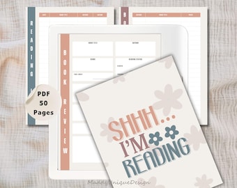 Book Review for Kobo Libra Colour: Reading Journal for Stylus E-Readers, Planner Log & Wishlist with Floral Cover (PDF Instant Download)