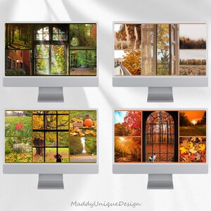 Fall Office Computer Screen Fall Collage Desktop Wallpapers, Autumn Laptop Background, Aesthetic ...