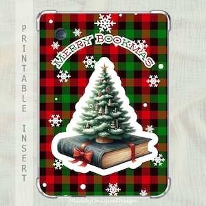 Kobo Case Insert Christmas, Kobo Libra Colour, Kobo Clara Colour & Clara BW, Plaid Bookish Gift, Kobo Back Cover, Printable Digital PDF