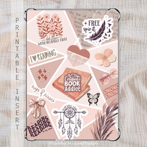 Kindle Insert, Kindle ColorSoft Paperwhite Basic Scribe, Cute Boho Vibes Bookish Gift Kindle Decor, Digital Printable PDF Back Cover