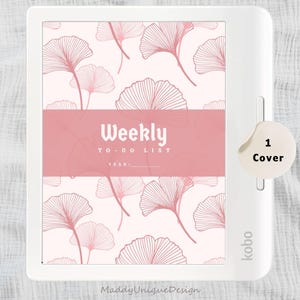 Digital to-do list cover in pastel pink with modern, simple styling.