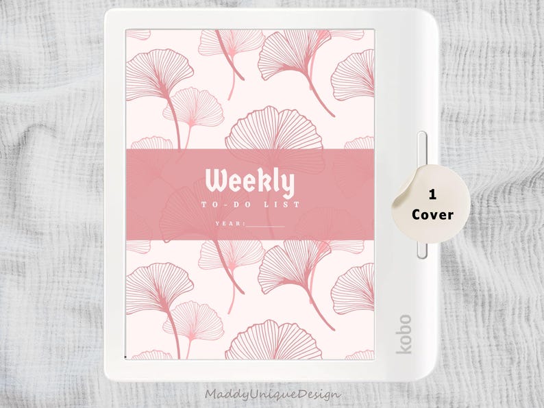 Digital to-do list cover in pastel pink with modern, simple styling.