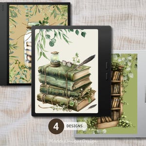 Wallpapers for BOOX Go Color 7 & BOOX Note Air, Botanical Lockscreens, Bookish Screensavers (PNG Instant Download)