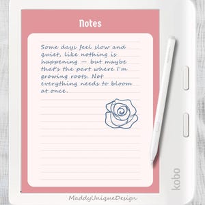 Kobo-friendly pink notes page for additional planning or journaling.