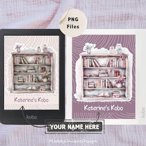 Kobo Lock Screen CUSTOM, Kobo Libra Colour, Kobo Clara Colour, eBook Cover, Bookshelf Screensaver, Kobo Name Personalized, Bookish Wallpaper