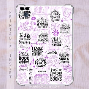 Kobo Case Insert, Kobo Libra Colour, Kobo Clara Colour, Kobo Clara BW, Girly Lilac Bookish Gift, Printable Aesthetic Cover with Quotes