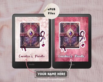 CUSTOM Kindle Lock Screen, ColorSoft & Scribe Colorsoft, Kindle Name Personalized Screensaver, Magical Heart Bookish Wallpaper (ePUB File)