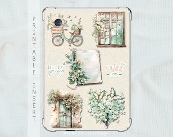 Kobo Case Insert, Kobo Libra Colour, Kobo Clara Colour, Kobo Clara BW, Spring Floral Back Cover (Printable PDF Instant Download)