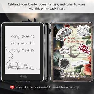 Fantasy Reader Kindle Insert Printable for Clear Case, Colorsoft ...