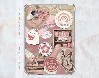 Kobo Case Insert, Kobo Libra Colour, Kobo Clara Colour, Kobo Clara BW, Pink Boho Bookish Gift, Printable Cover, Digital PDF Print Ready