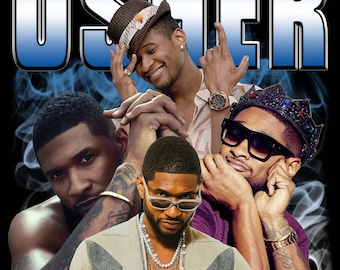 Diseño de camiseta de Usher en formato PNG para descarga instantánea