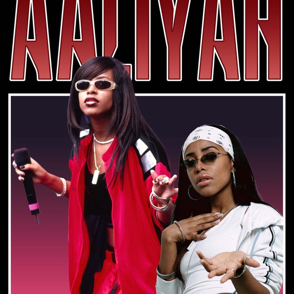 Aaliyah T Shirt Design PNG Instant Download