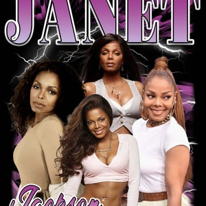 Janet Jackson  T Shirt Design PNG Instant Download