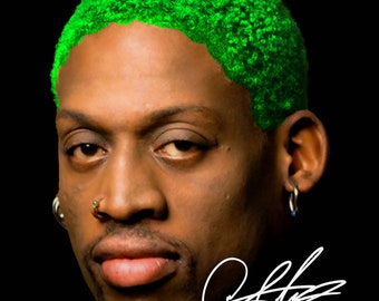 Vintage Basketball Dennis Rodman  T Shirt Design PNG Instant Download