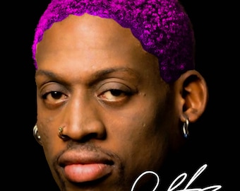 Vintage Basketball Dennis Rodman  T Shirt Design PNG Instant Download