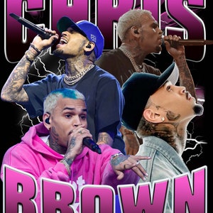 Chris Brown T Shirt Design PNG Téléchargement instantané