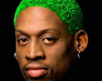 Dennis Rodman Maglietta Unisex Con Grafica Nera - 100% Cotone Taglie S-3XL