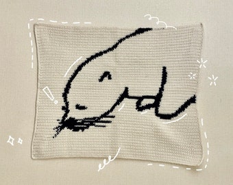 Easy Otter Tapestry Crochet PDF Pattern/Video Tutorial (Wall Hanging Crochet Decor); Beginner Friendly