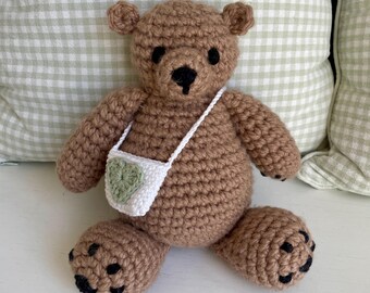 Easy Bear Crochet PDF Pattern With Bag and Scarf; Beginner Friendly and Includes Accessories!