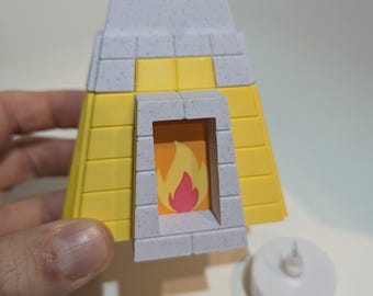 Factorio-Inspired Stone Furnace Replica – Optional LED Tea Light