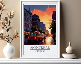 Montreal Cityscape Print, Quebec Travel Art (Digital Download)