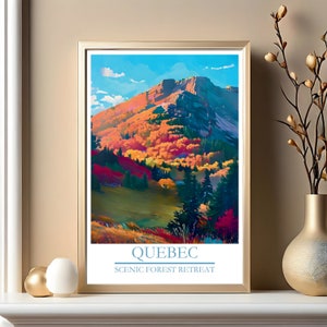 Quebec Print, Quebec Poster, Quebec Decor, Quebec Digital, Travel Art, Poster, Forest, Trees, Province, Digital, Canada, Scenic, Laurentides