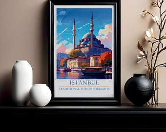 イスタンブール旅行ポスター、トルコ アートプリント（デジタルダウンロード）
