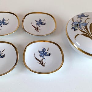 Alboth & Kaiser Mini Fruit Plates And Sugar Bowl Set Made In Western Germany