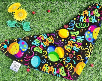Happy Birthday Dog Bandana, Personalized Pet Party Scarf