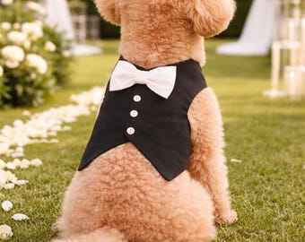 Dog Wedding Tuxedo, Formal Puppy Outfit, Ring Bearer Attire