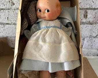 Vintage Kewpie Doll by Rose O'Neill in Original Box, Composite, Circa Late 1940s, Collectible