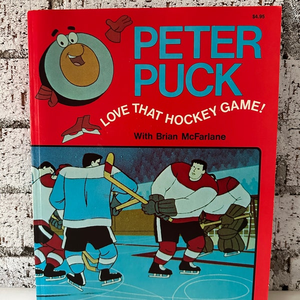Vintage Children's Book, Peter Puck Love That Hockey Game, with Brian McFarlane, Collectible Softcover Paperback 1975, Ice Hockey
