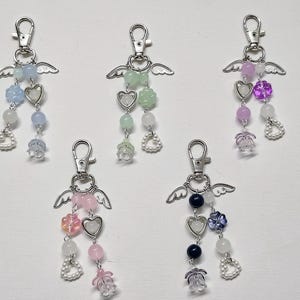 Llaveros con cuentas pastel Y2K / Fairycore / Cottagecore / Regalos bonitos para ella / Accesorios hechos a mano / Dijes para bolsos / Dijes para monederos / Estético
