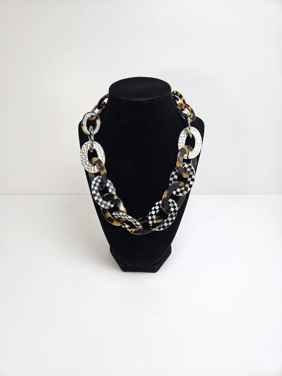 MacKenzie-Childs Courtly Check Chunky Faux Chain Necklace