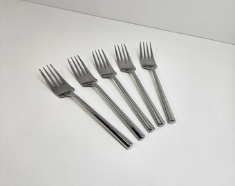 Vintage Stanley Roberts York Stainless Salad Forks Set of 5