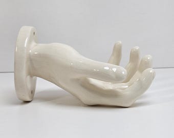 Vintage Nancy Funk Ceramic Hand Sculpture, Slip-Cast Pop Art Bathroom Fixture