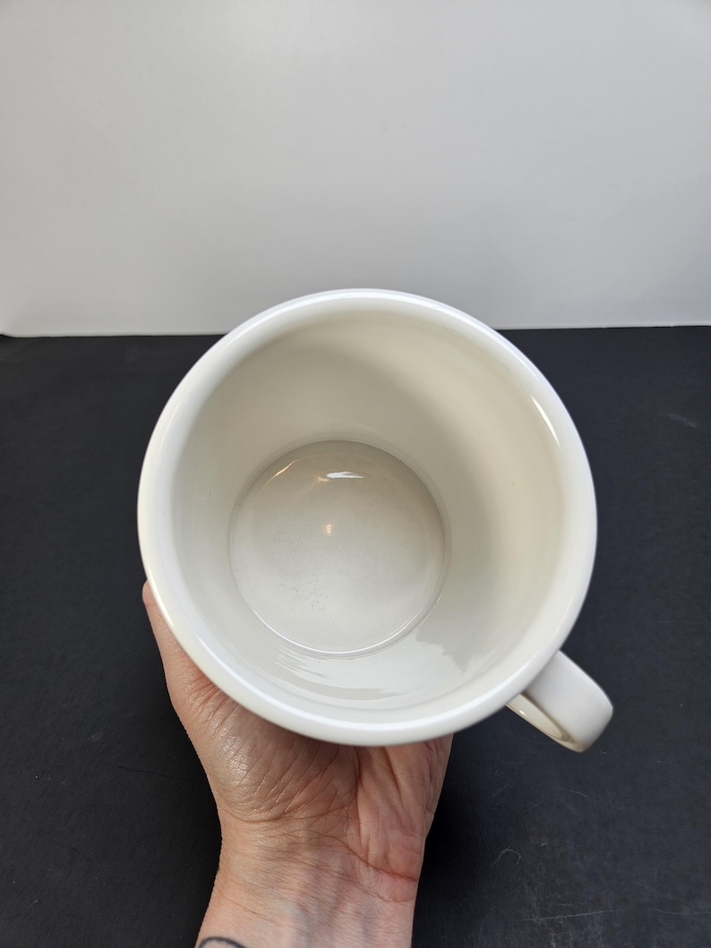Anthropologie Monogram Letter M Black Initial White Ceramic Coffee Mug Cup image 4