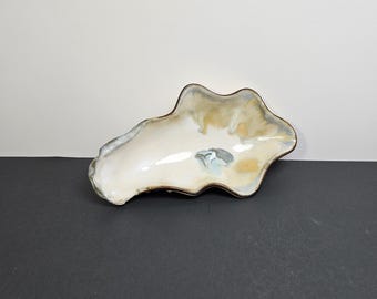 Mussels & More Pottery Oyster Shell Serving Dish - 10" - Handmade