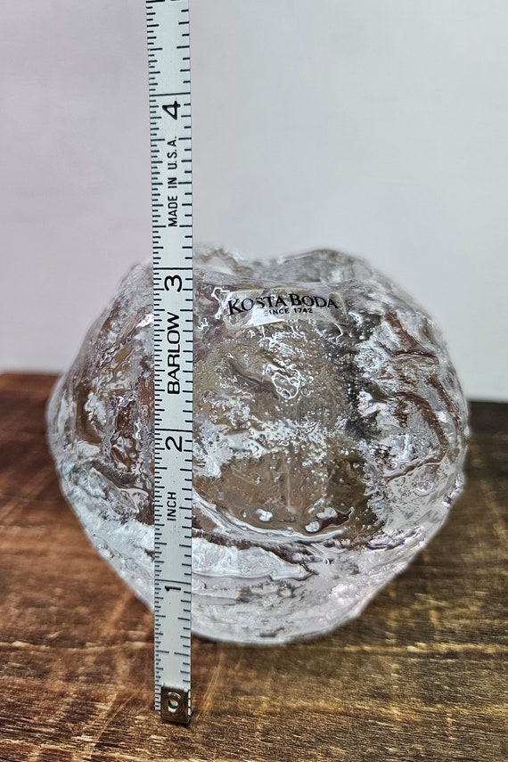 Vintage Kosta Boda Glass Snowball Votive Candle Holder With
